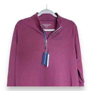 HOLDERNESS & BOURNE The Charles Men's 1/4 Zip Pullover Sz M Red Performance